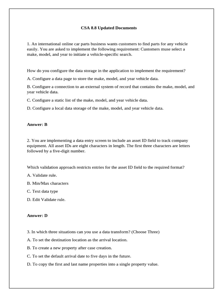 CSA 8.8 - Updated New Document | PDF | Mobile App | Unit Testing