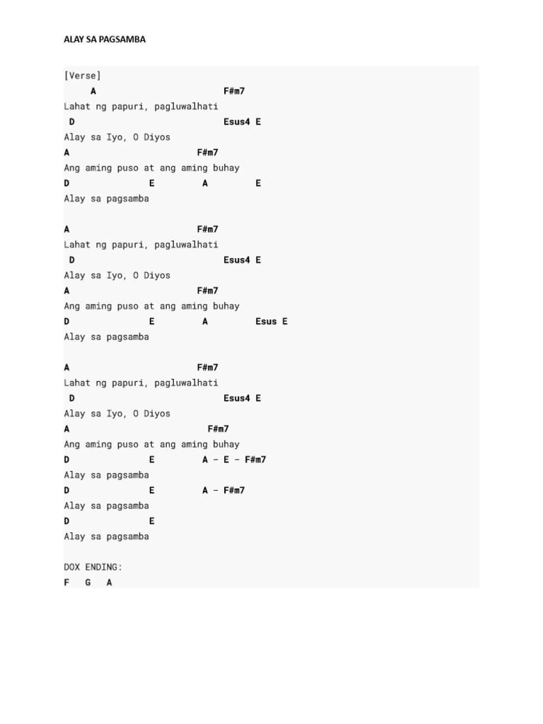 5 - Alay Sa Pagsamba | PDF