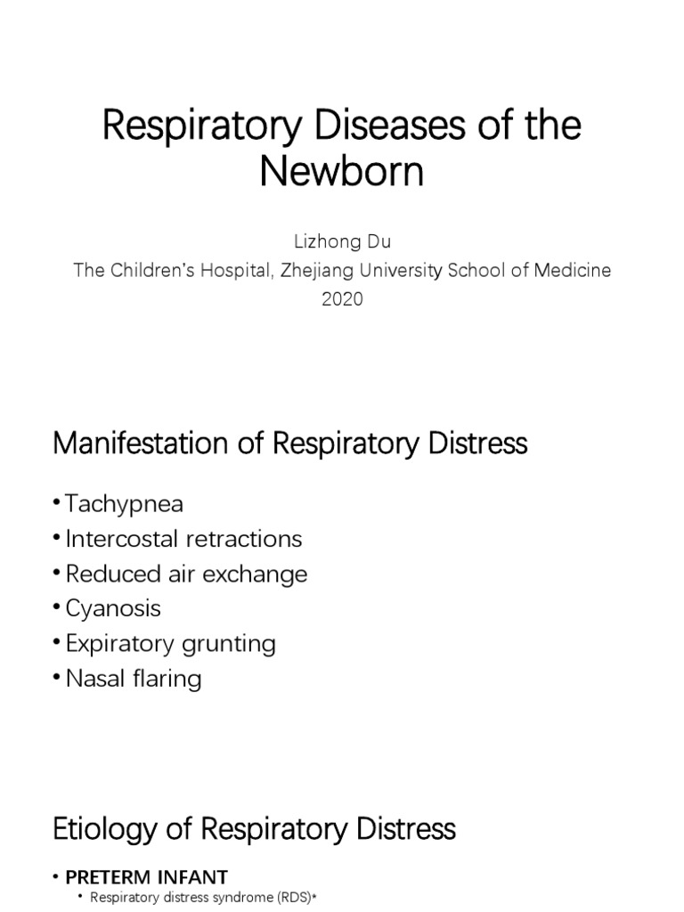 2.2 Respiratory Diseases of The Newborn | PDF | Respiratory Diseases ...