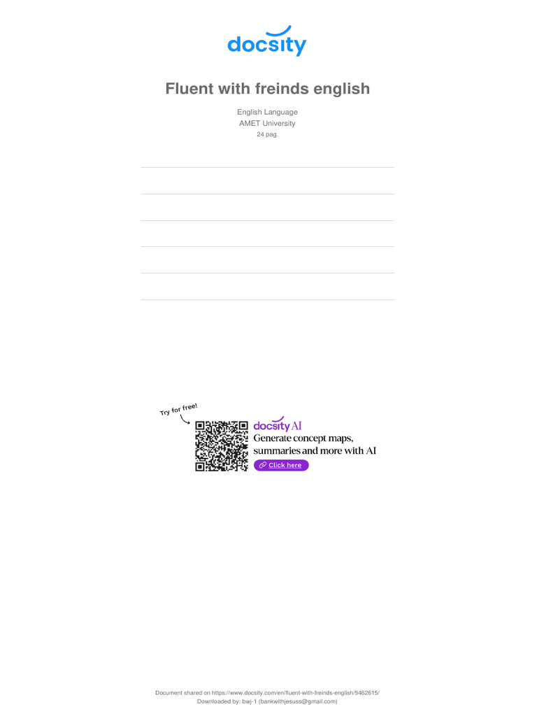 Docsity Fluent With Freinds English | PDF
