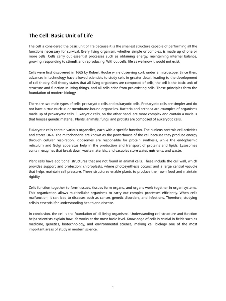 Biology Doc 5 - Ecosystems | PDF | Cell (Biology) | Eukaryotes