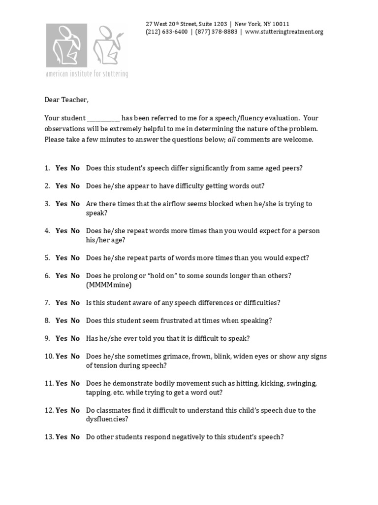 Teacher Questionnaire Stuttering | PDF | Chess Theory | Chess
