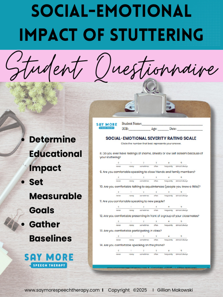 Student Questionnaire To Determine Social-Emotional Impact of ...
