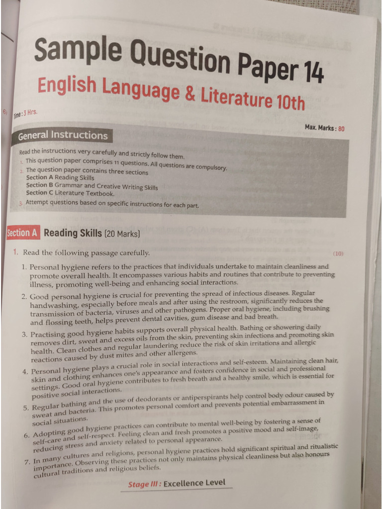 Eng Sample Paper - 4 | PDF