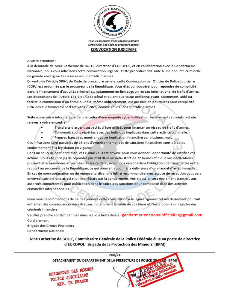 Convocation Judiciaire | PDF | Crimes | Crime et violence