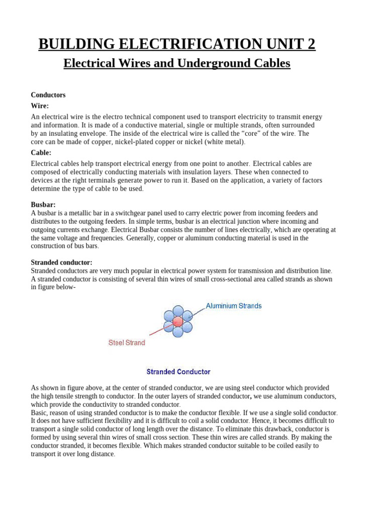 Building Electrification Unit 2 | PDF | Insulator (Electricity ...