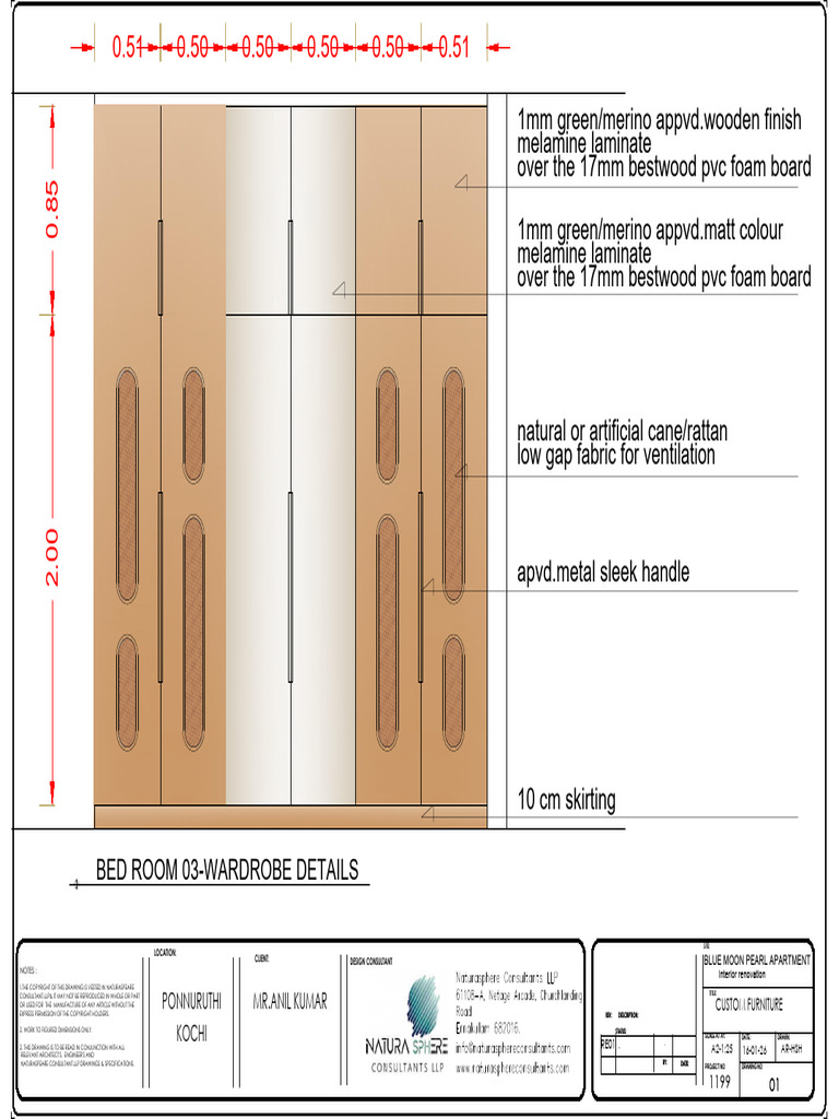 01-Bed 03 Wardrobe | PDF | Materials