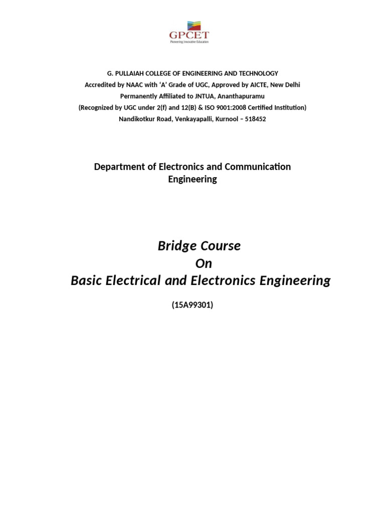 Bee Bridge Course 2017 18 | PDF | P–N Junction | Bipolar Junction ...