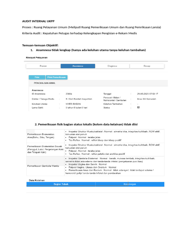 Bukti Audit Internal Ukpp | PDF
