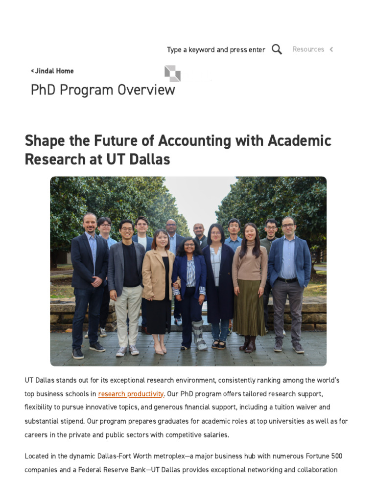 PHD Program Overview - Naveen Jindal School of Management - The ...