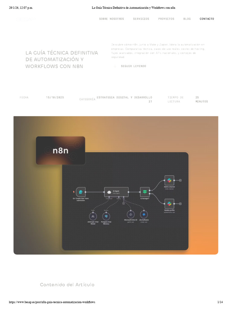 La Guía Técnica Definitiva de Automatización y Workflows Con n8n | PDF ...