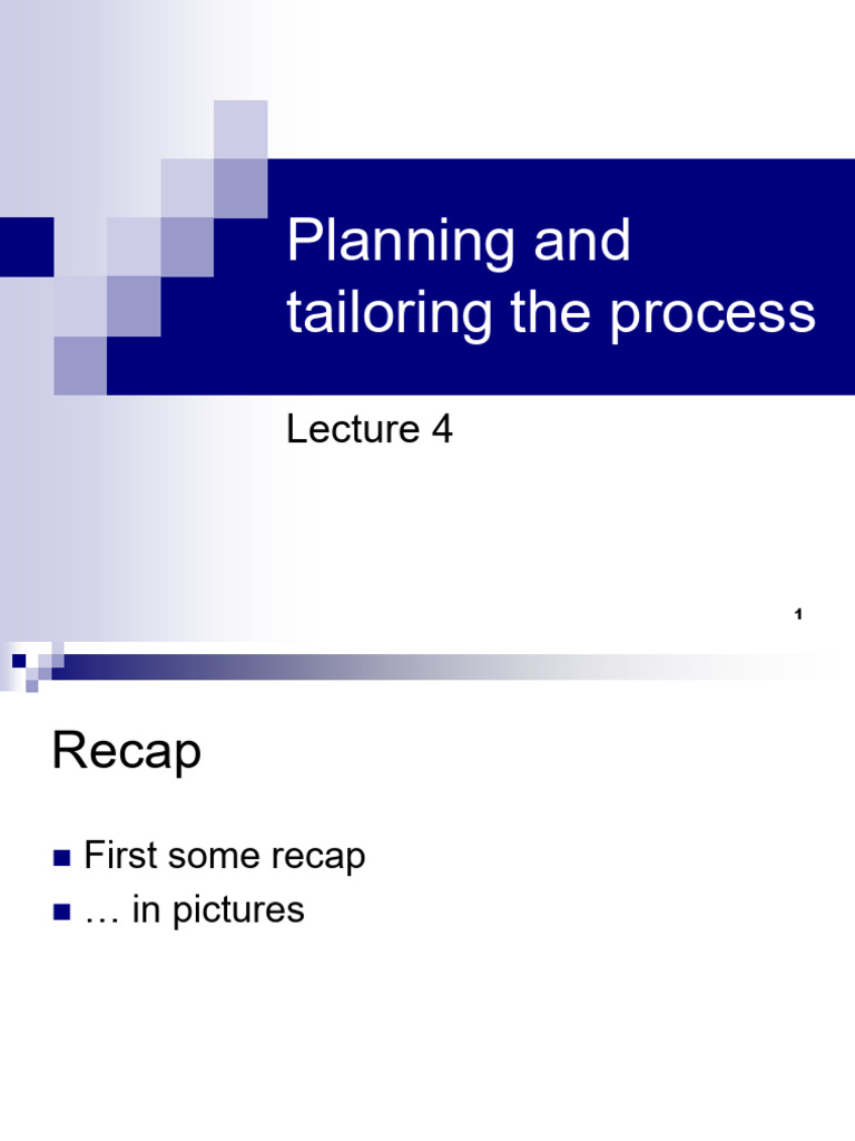 Lecture4 - Planning and Tailoring The Process | PDF | Agile Software ...
