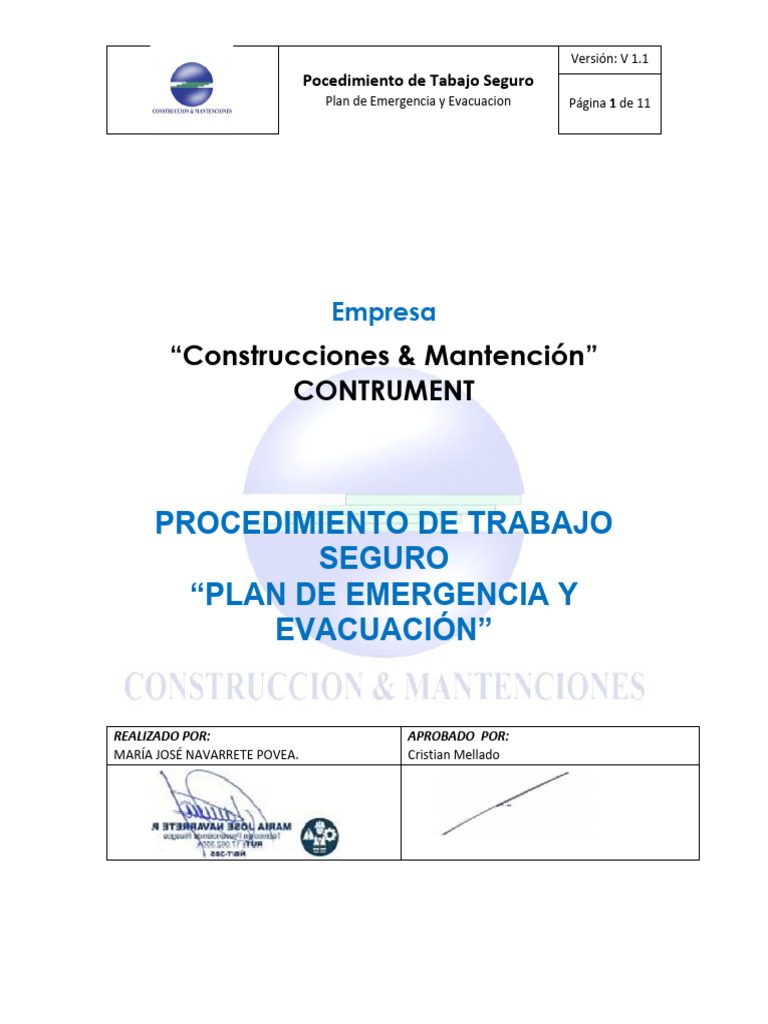 PTS #4 Plan de Emergencia y Evacuacion | PDF | Emergencia