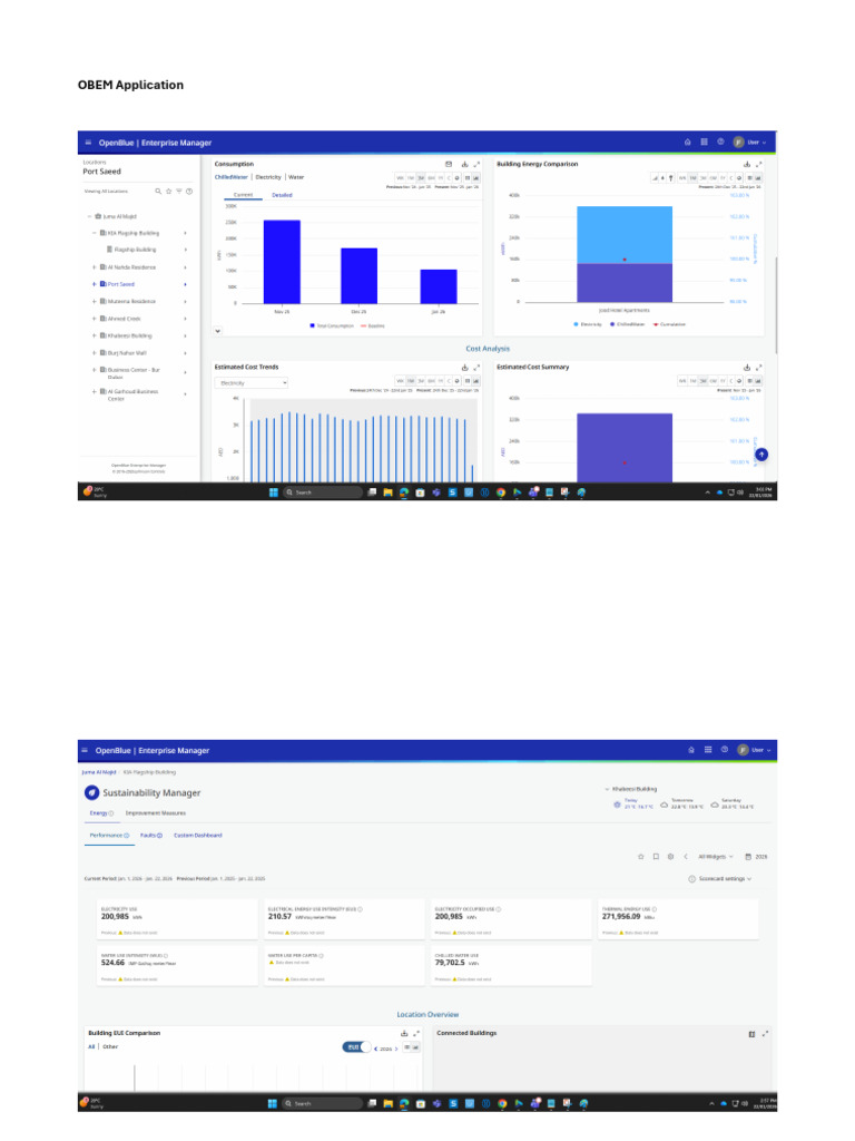 OBEM Application Dasboard | PDF