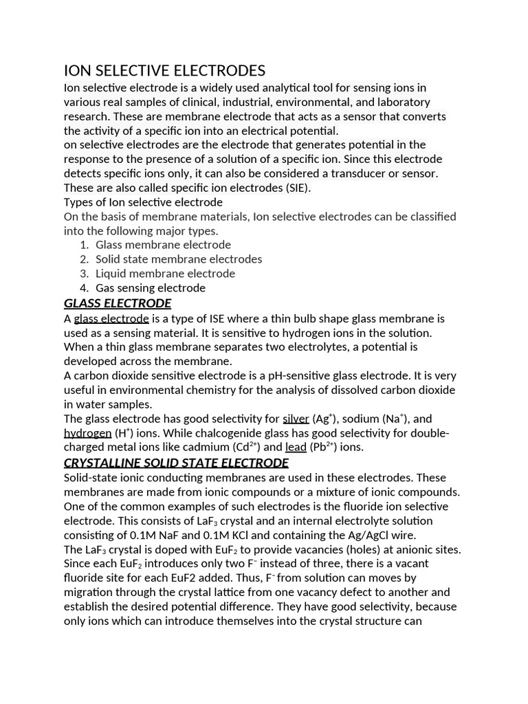 Electroanalytical Technique (Fy) | PDF | Ph | Ion