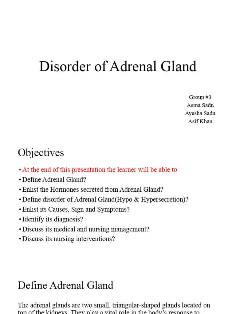 Disorder of Adrenal Gland | PDF | Adrenal Gland | Diseases And Disorders
