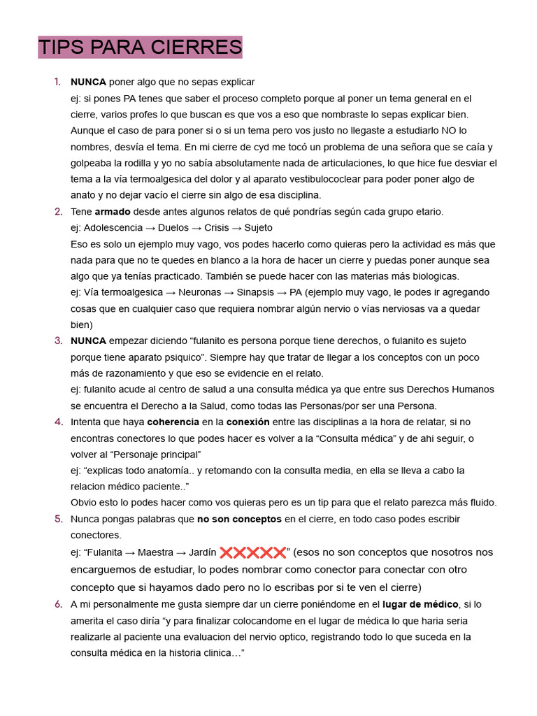 Tips Para Cierres | PDF