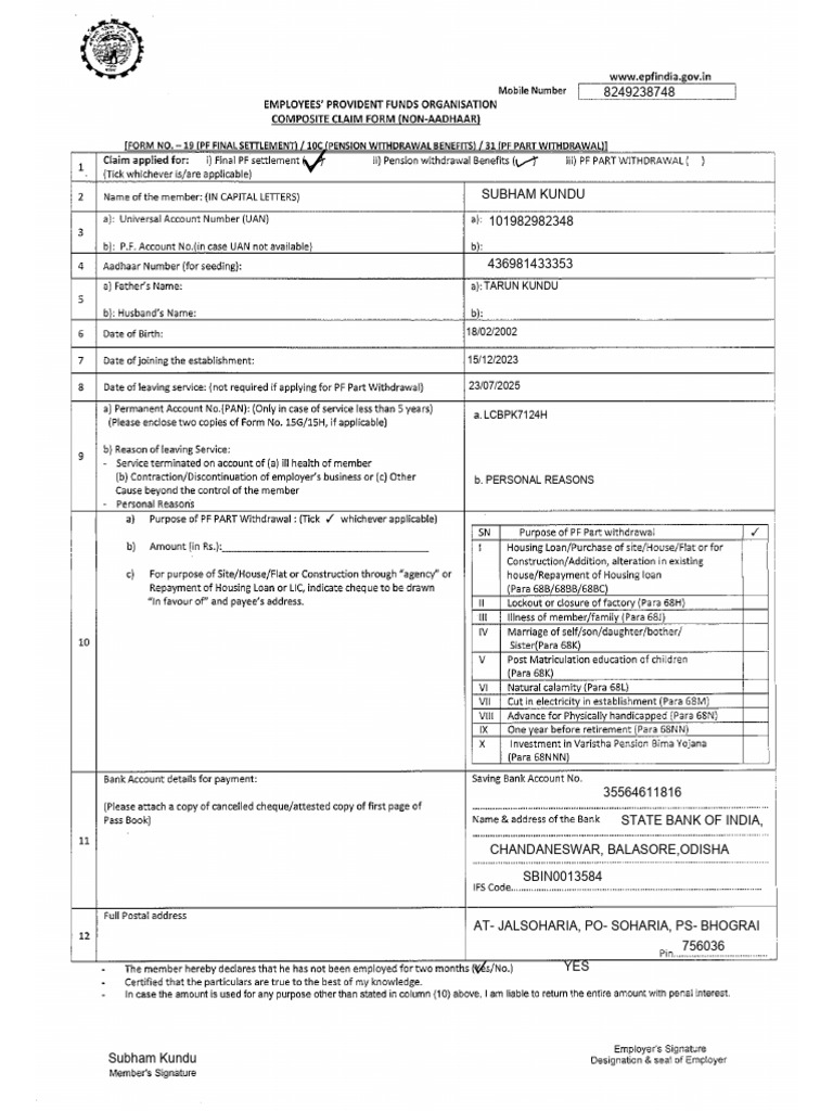 Form 19 | PDF