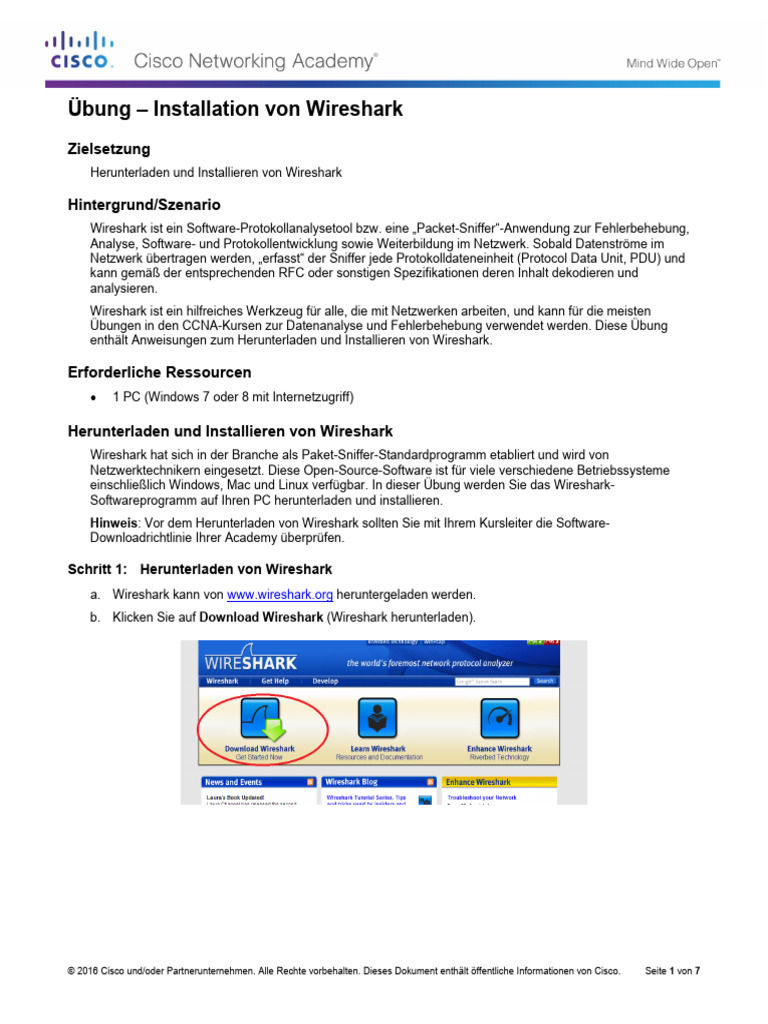 3.4.1.1 Lab - Installing Wireshark | PDF