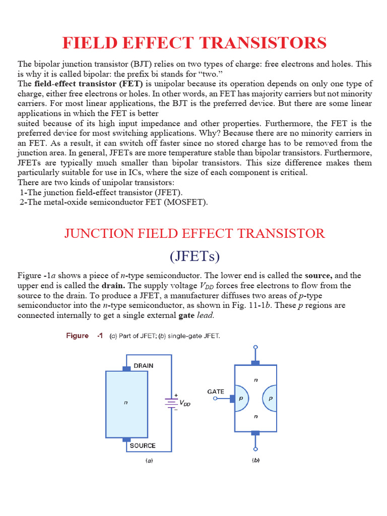 Lecture 1 FET | PDF | Field Effect Transistor | Transistor