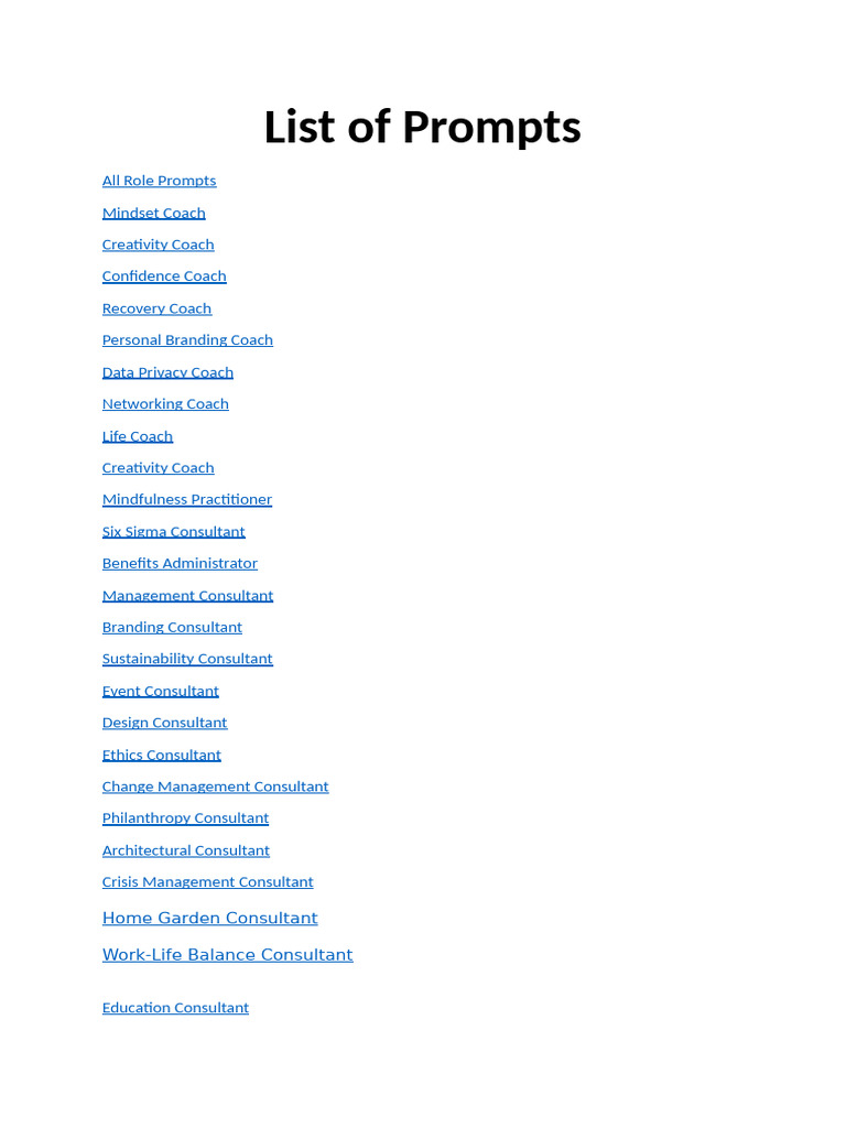 2 - Prompts List 7 | PDF | Brand | Psychological Resilience