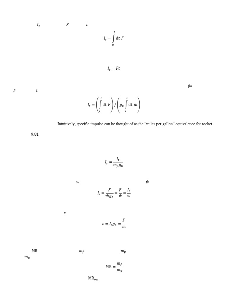 Rocket Propulsion Elements Formulas 3 (1) | PDF | Thrust | Rocket ...