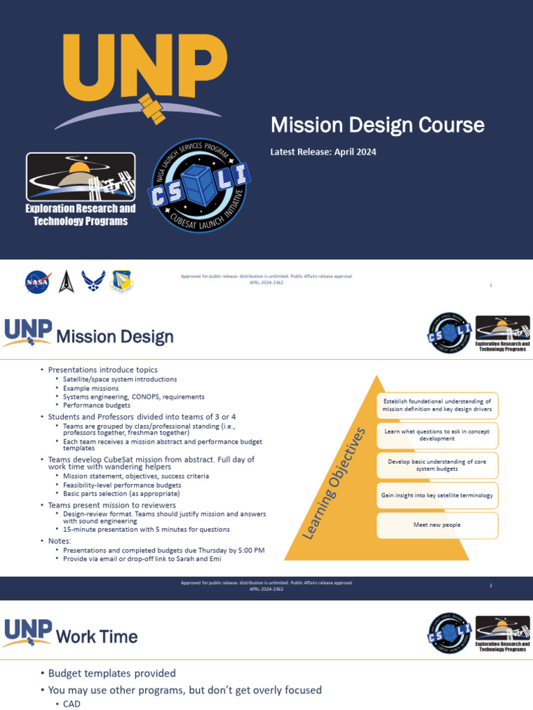 UNP Mission Design Course Presentation | PDF | Orbit | Bodies Of The ...