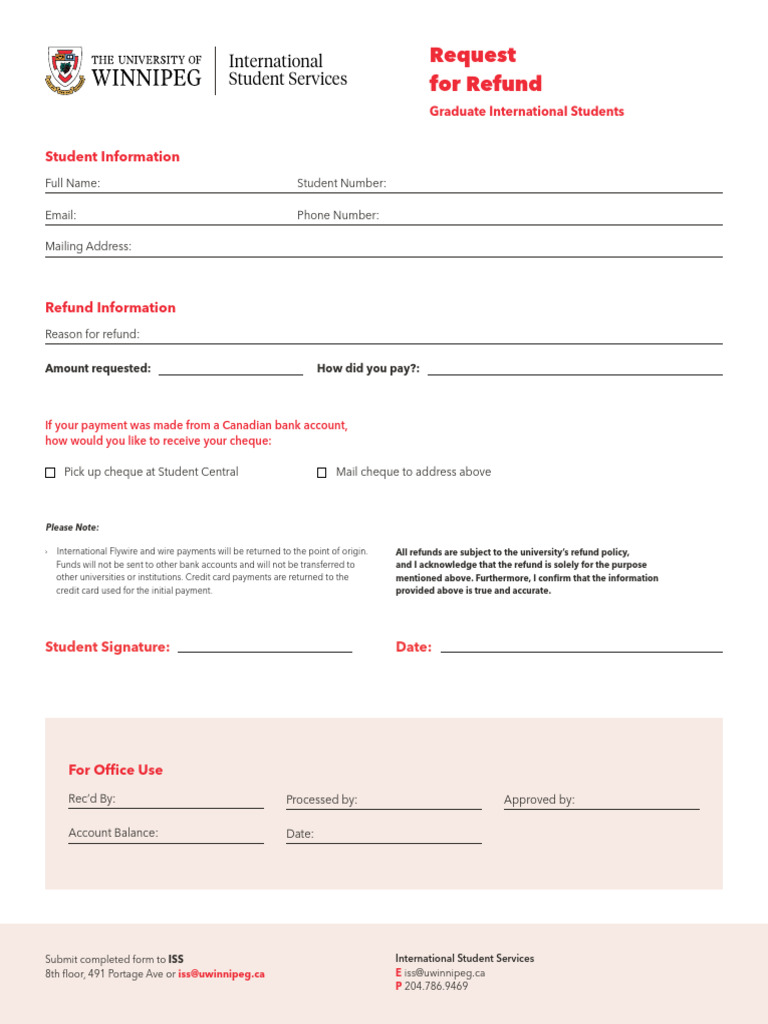 2024 01 Grad Refund Request Form WR | PDF