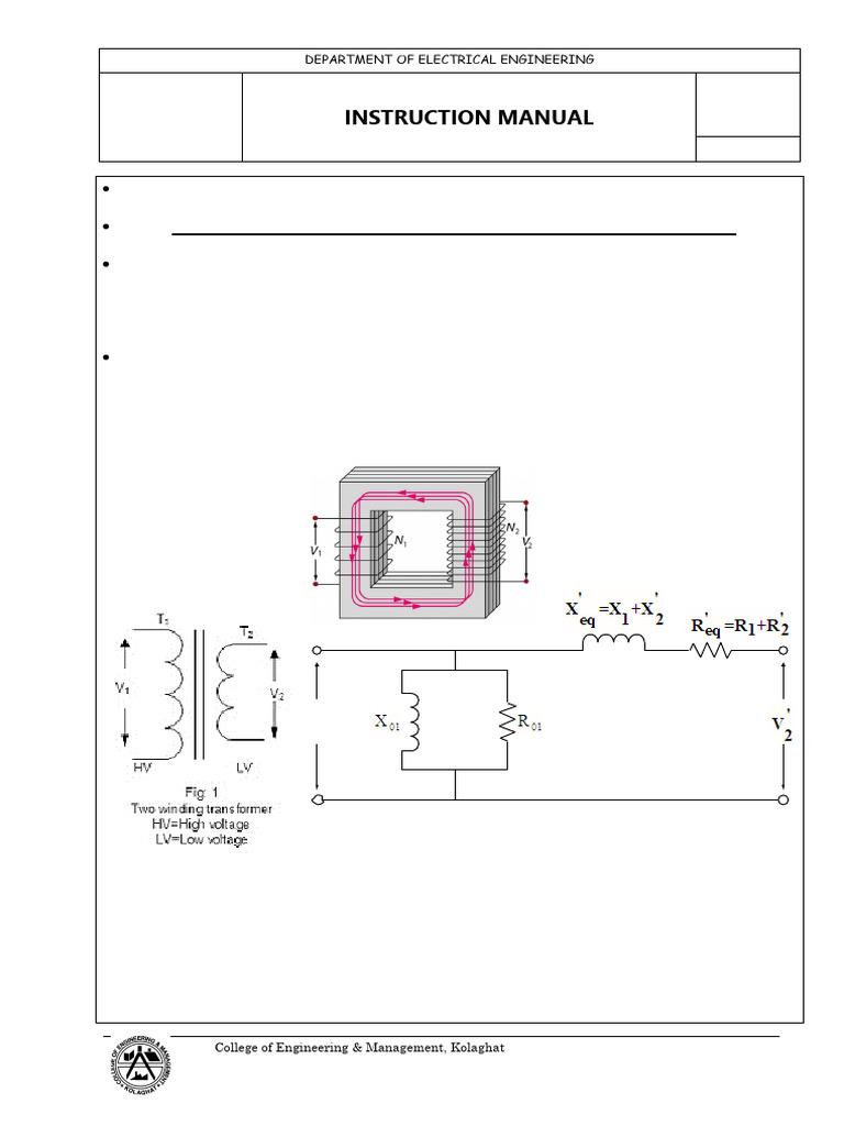 Exp6 Transformer OC SC LoadTest | PDF | Transformer | Voltage