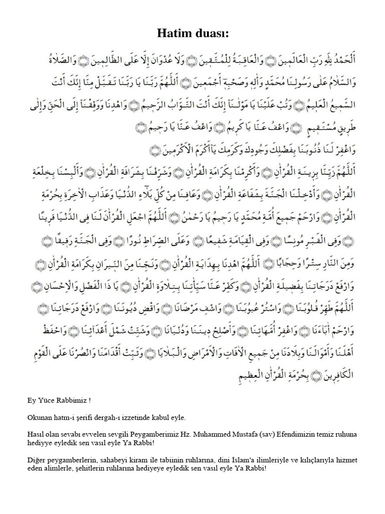 Hatim Duasi AR-TR | PDF