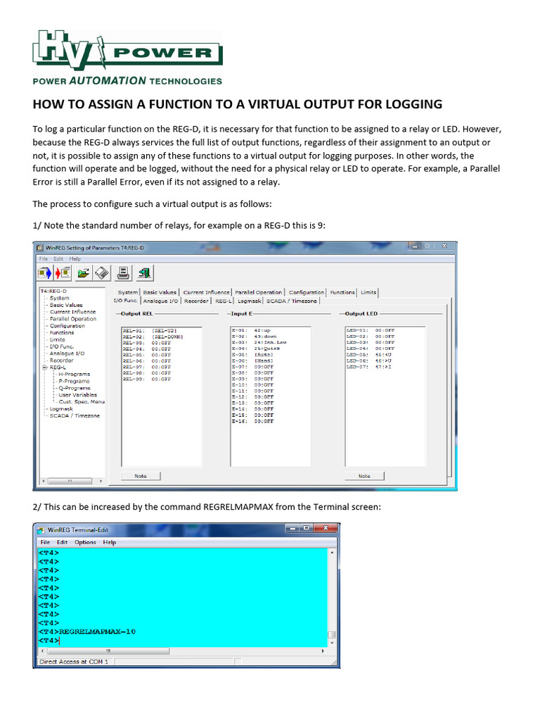 How To Assign A Function To A Virtual Output For Logging | PDF