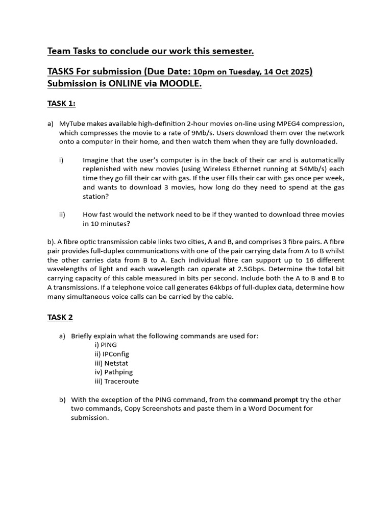 Group Tasks For Networks - 2025 | PDF | Ip Address | Computer Network