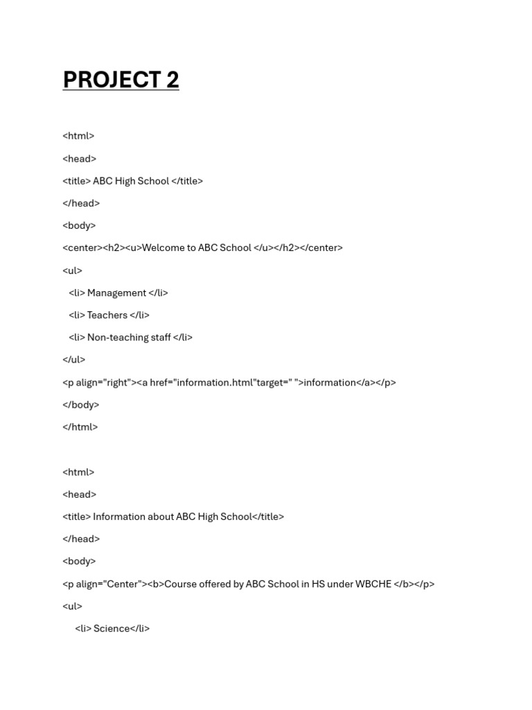 HTML Project 2 | PDF