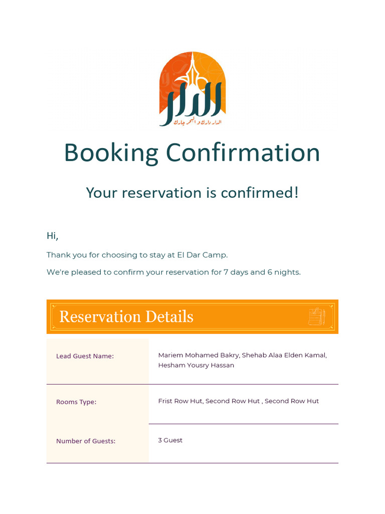 Booking Confirmation 1 | PDF