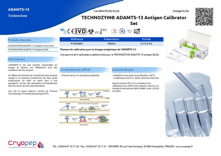 Cryopep TECHNOZYM® ADAMTS-13 Antigen Calibrator Set (2026-01-29 21-01 ...