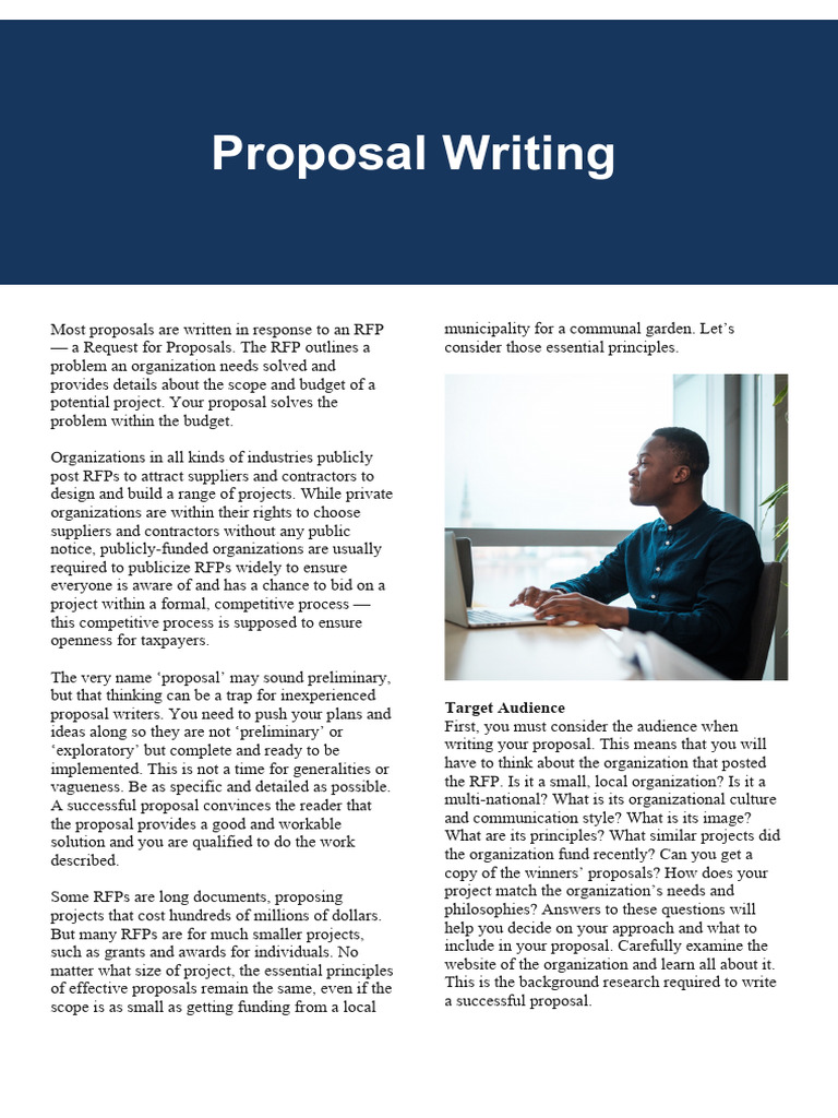 Proposal Writing (Sans Monarchy) | PDF | Sustainability | Request For ...