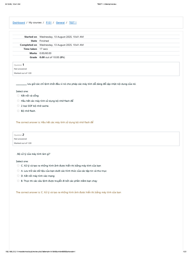 TEST 1 - Attempt Review | PDF
