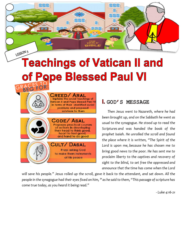 CST Lesson 3 | PDF | Catholic Social Teaching | Faith