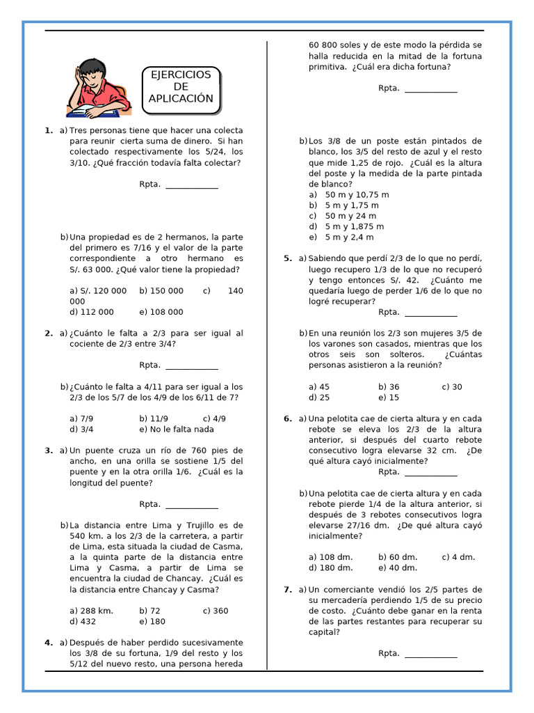 2° VI Problemas de Fracciones | PDF | Operaciones militares