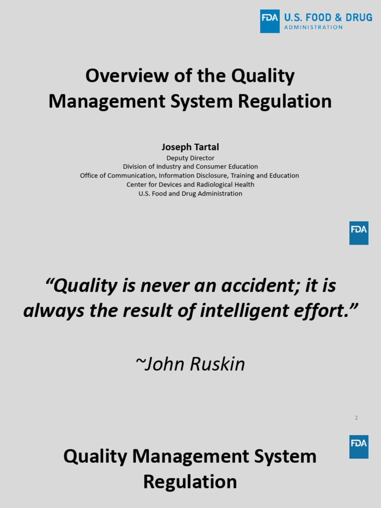 Overview Quality Management System Regulation Slides | PDF | Quality ...