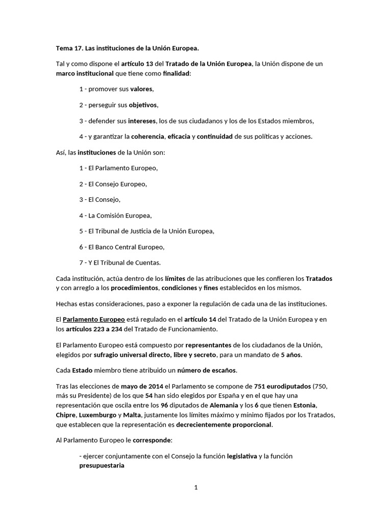 Las Instituciones de La Unión Europea | PDF | Comisión Europea ...