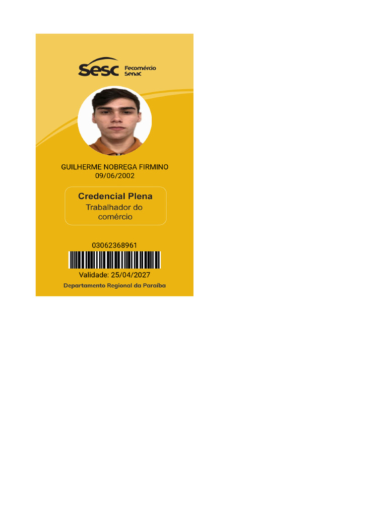 Cartão Sesc-Imprimir Cartão Sesc | PDF