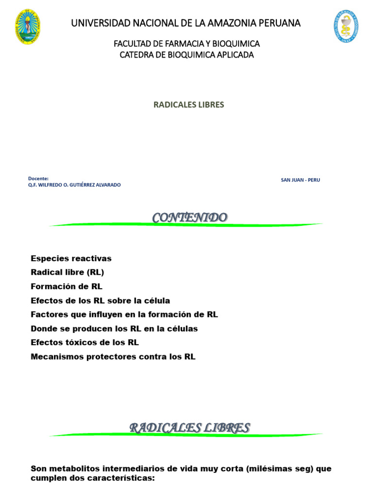 36 RadLib | PDF | Radical (Química) | Antioxidante