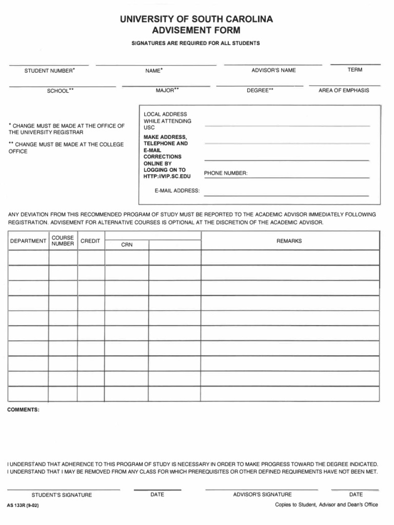8 Advisement Form Fillable 2025 | PDF
