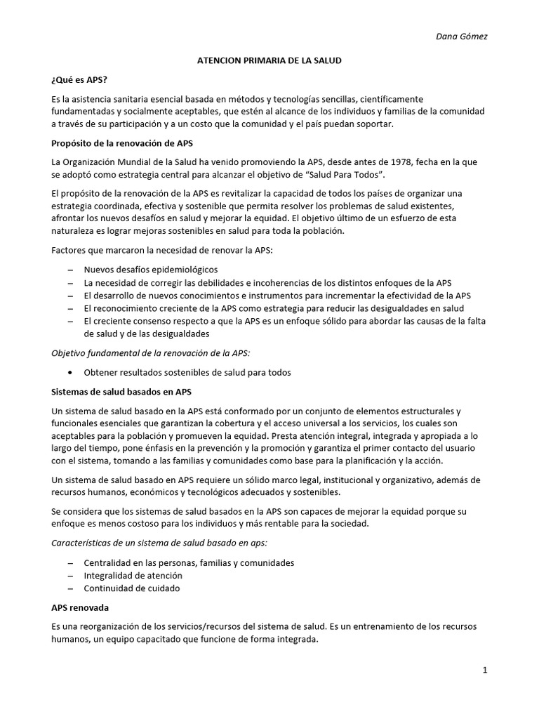 Atencion Primaria de La Salud | PDF | Invalidez | Promoción de la salud