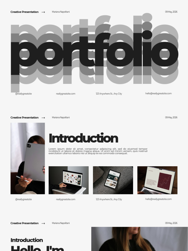 Black and White Minimalist Creative Portfolio Presentation | PDF