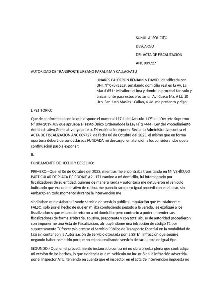 SUMILLA4 | PDF | Debido al proceso | Constitución