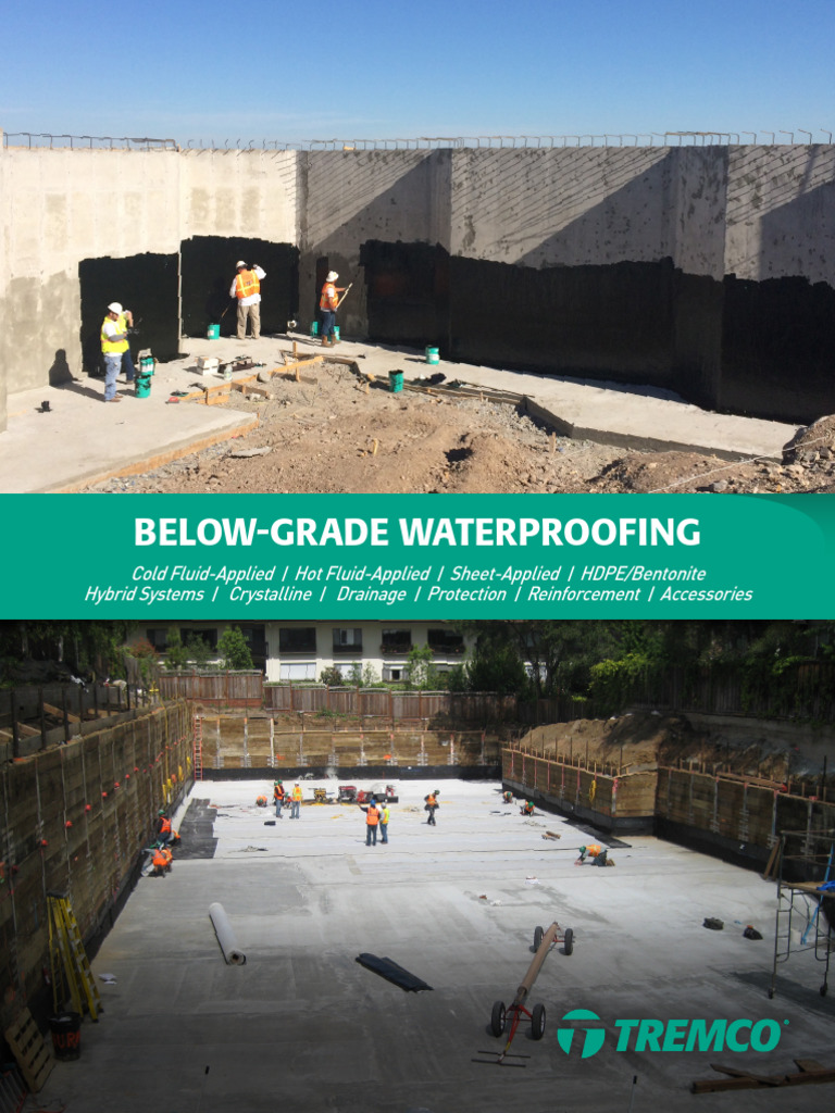 Below-Grade Waterproofing Brochure | PDF | Concrete | Nonwoven Fabric