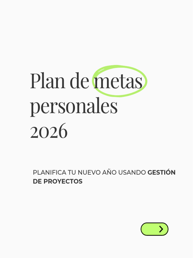 Plan de Metas Personales para El 2026-1 | PDF