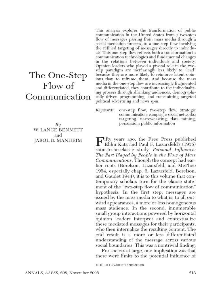2006 OneStepFlow Annals | PDF | Communication | Attitude (Psychology)